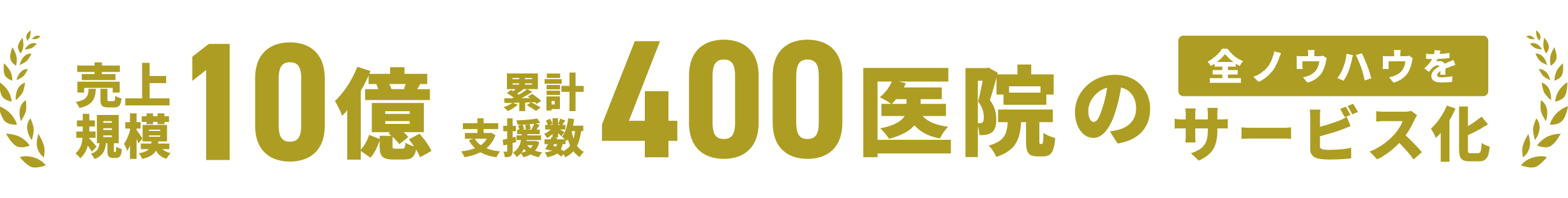売上規模10 億累計支援数400病院の全ノウハウをサービス化